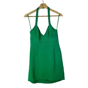 BCBGMaxAzria Emerald Green Halter Bandage Bodycon Dress M